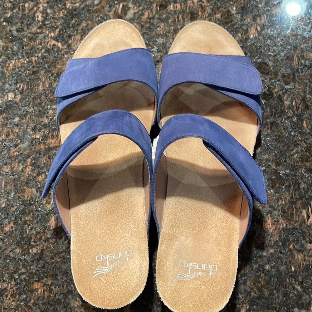 Dansko Vienna Blue Slip On Sandal Adjustable Straps 41 10.5 / 11
